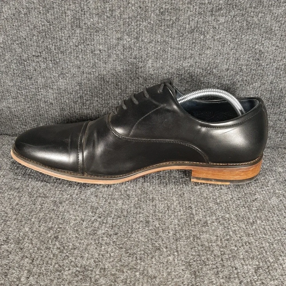 Bruno Marc Louis 2 Mens Black Leather Oxford Cap Toe Dress Shoes Size 12